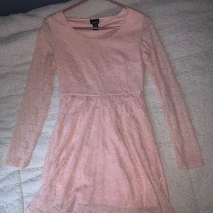 Rose-colored lace dress